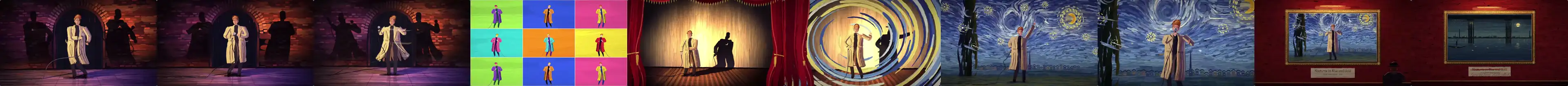 Rick Astley, in bold moving brushstrokes